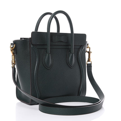Celine Drummed Calfskin Nano Luggage Amazone 3 of 10