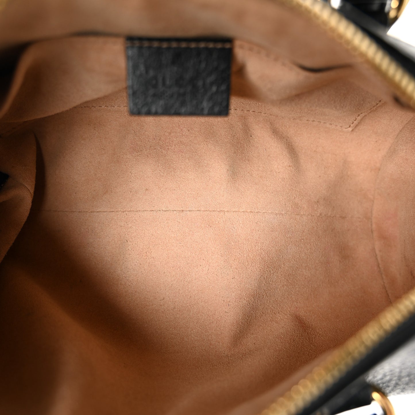 Textured Calfskin Small Ophidia Boston Bag Black