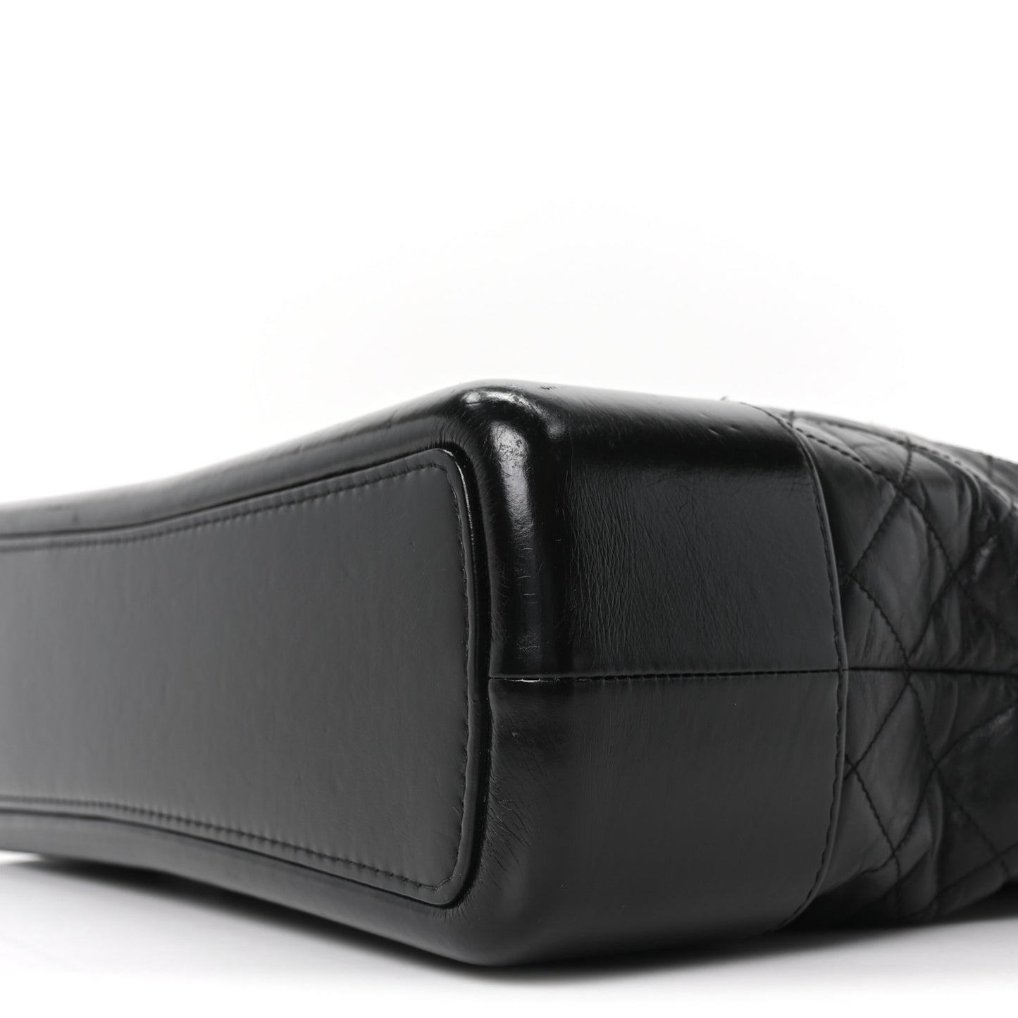 Aged Calfskin Quilted Maxi Gabrielle Hobo Black