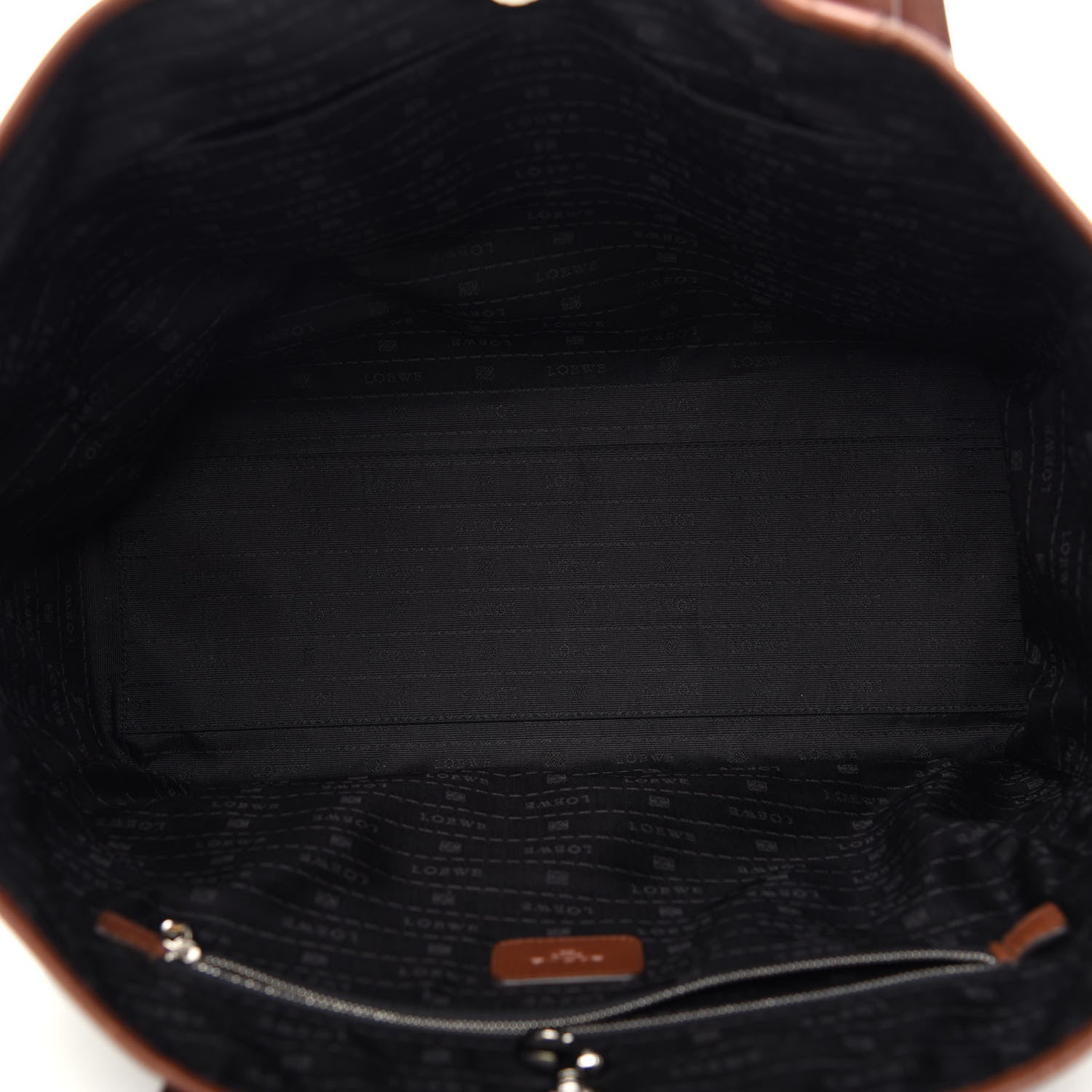 Loewe Calfskin Embossed Logo Shopper Tote Brown 5 of 9