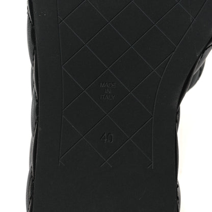 Chanel Lambskin Quilted Camelia CC Wedge Sandal Mules 40 Black 6 of 8