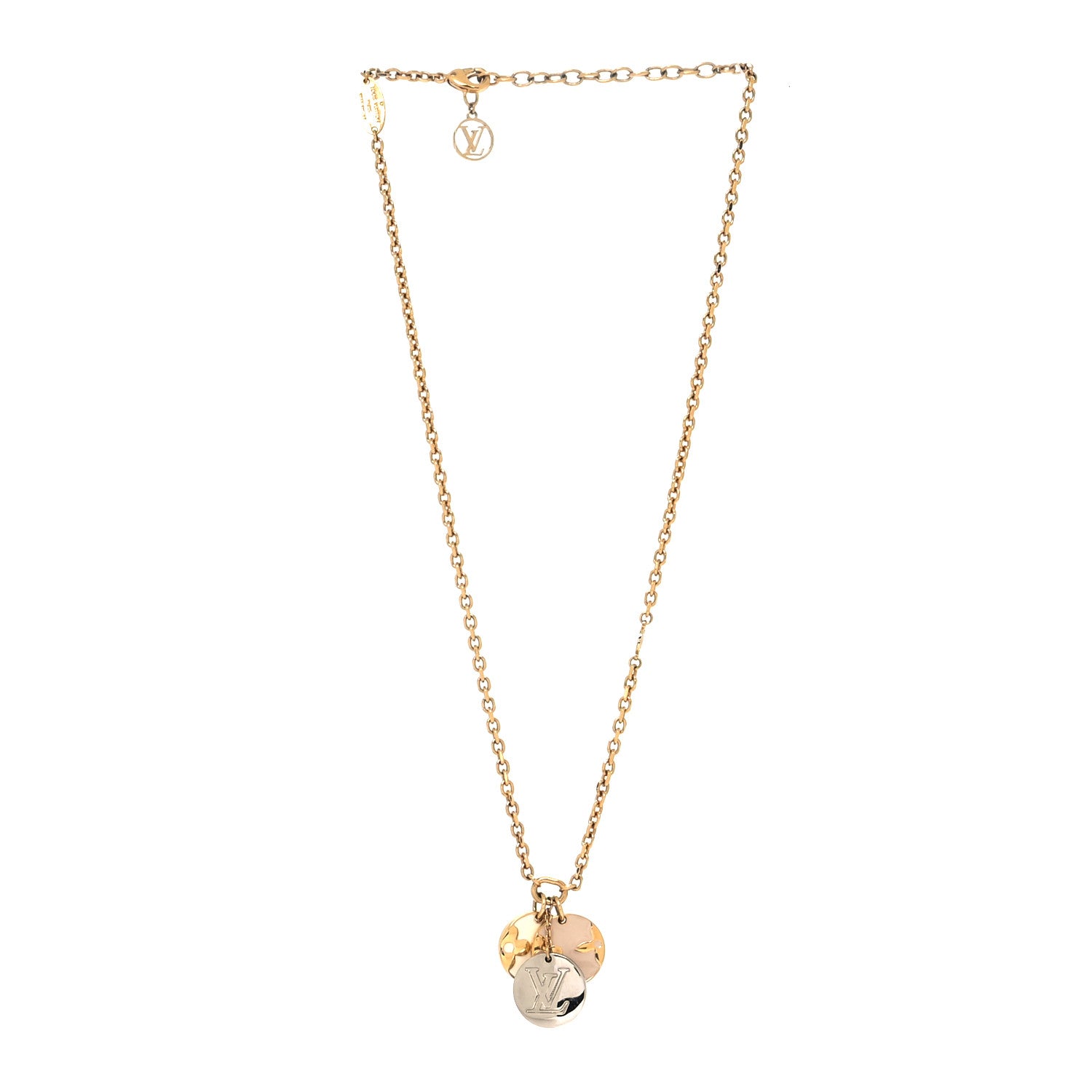 Louis Vuitton Monogram Charms Necklace Gold 3 of 6