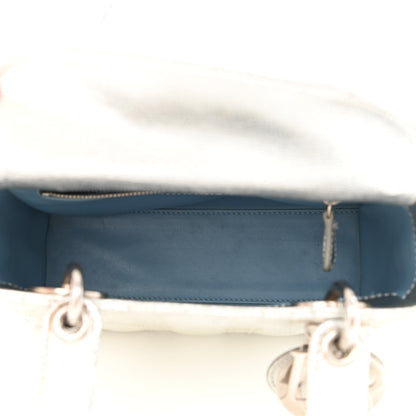 Christian Dior Metallic Grained Calfskin Cannage Small Lucky Badges My Lady Dior Silver 5 of 17