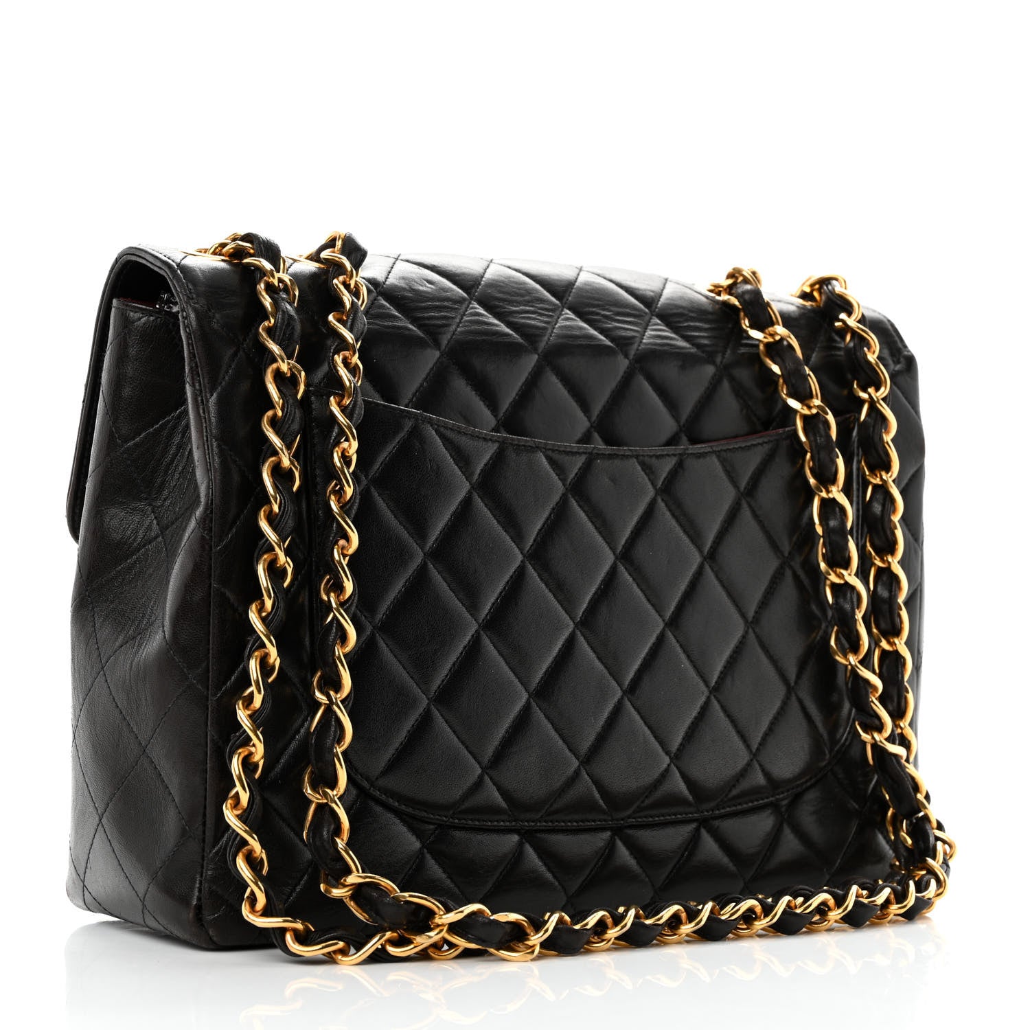 Chanel Lambskin Quilted XL Jumbo Single Flap Black 3 of 16