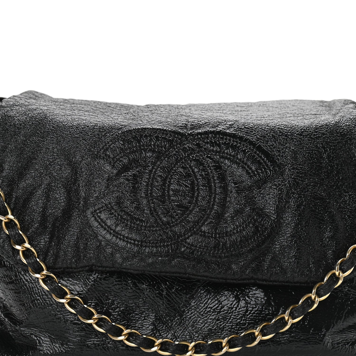 Chanel Vinyl XL Rock and Chain Flap Black 8 of 12