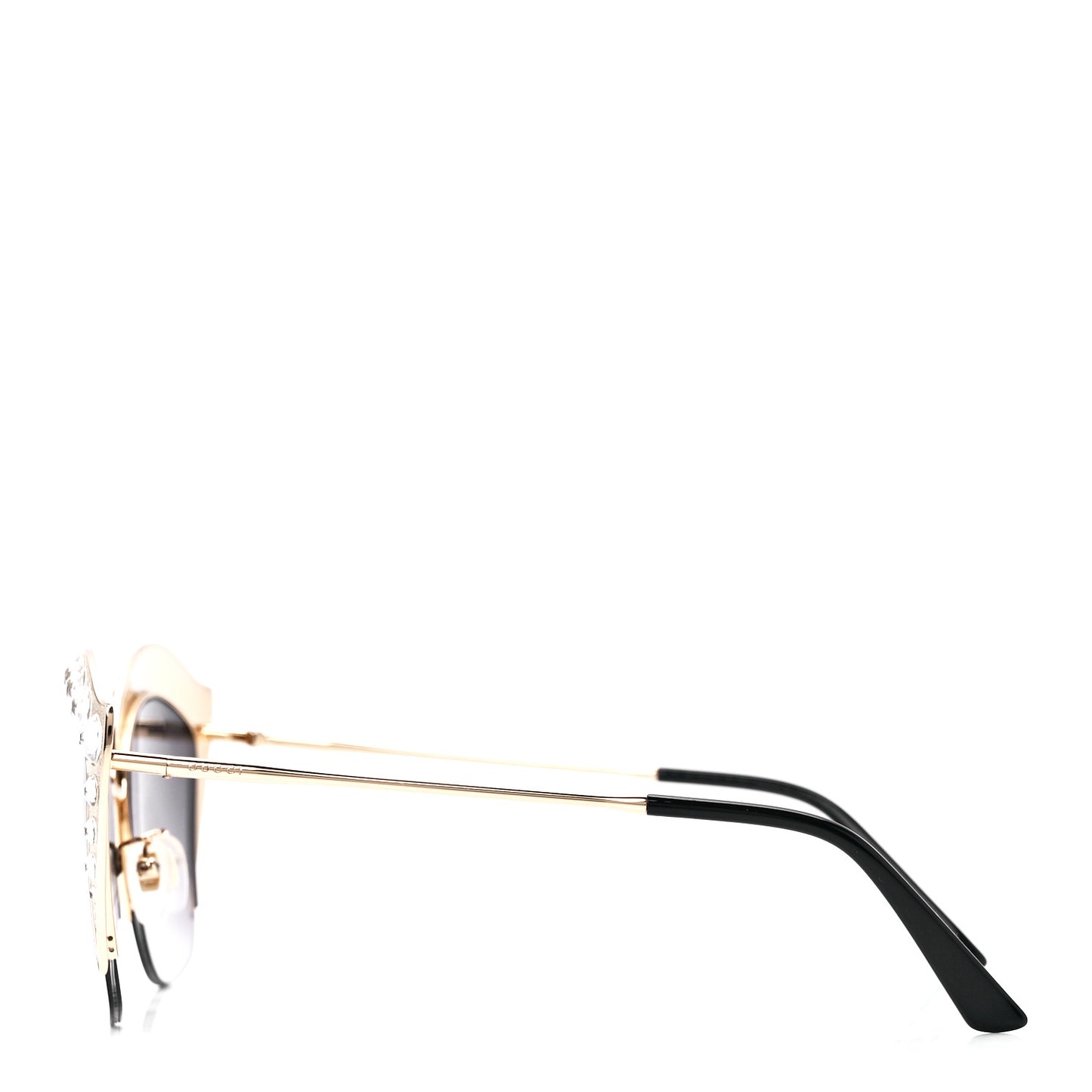 Metal Crystal Cat Eye Sunglasses GG00114S Gold