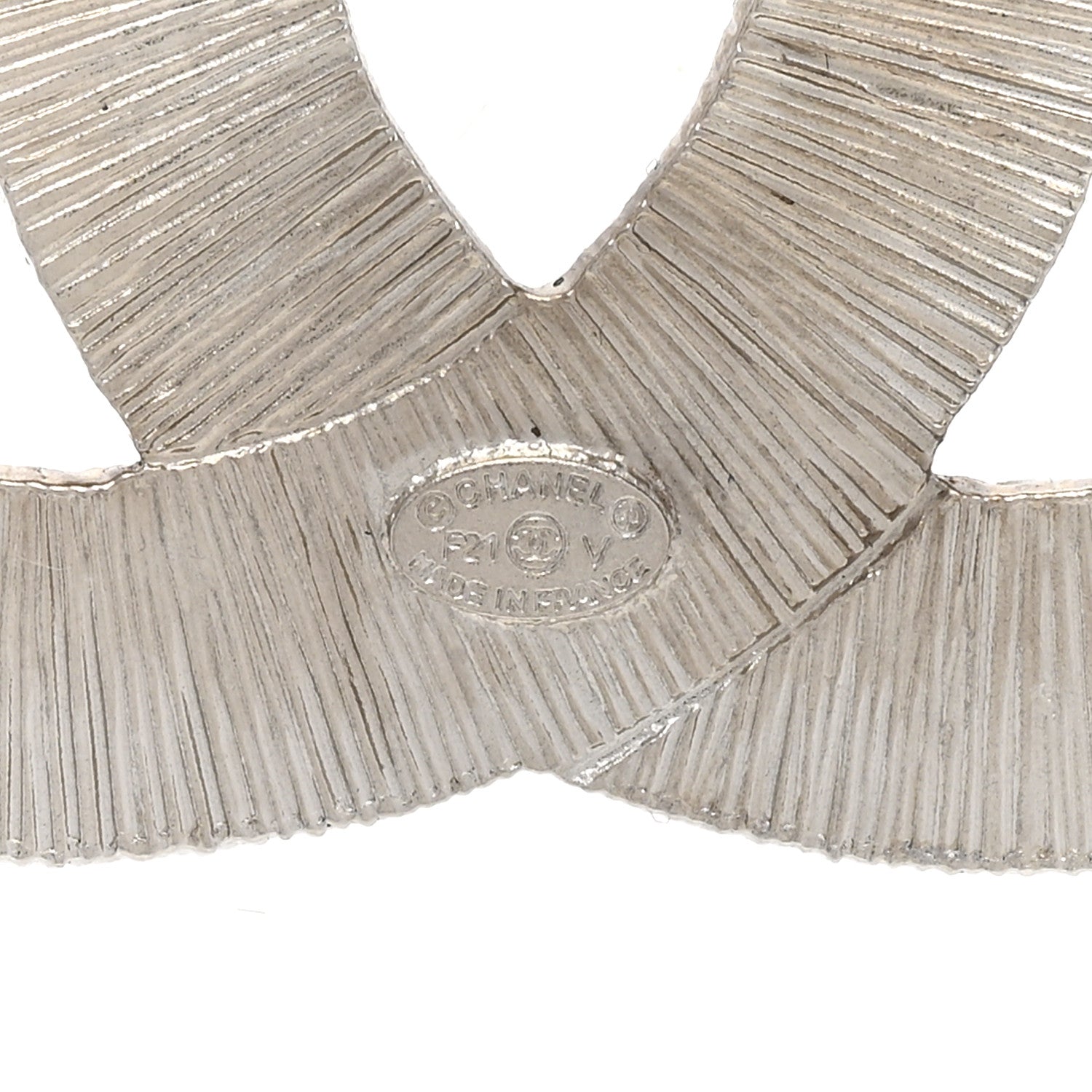 Chanel Baguette Crystal CC Brooch Silver 4 of 5