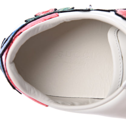 Gucci Calfskin Web Floral Embroidered Womens Ace Sneakers 38.5 White 7 of 9