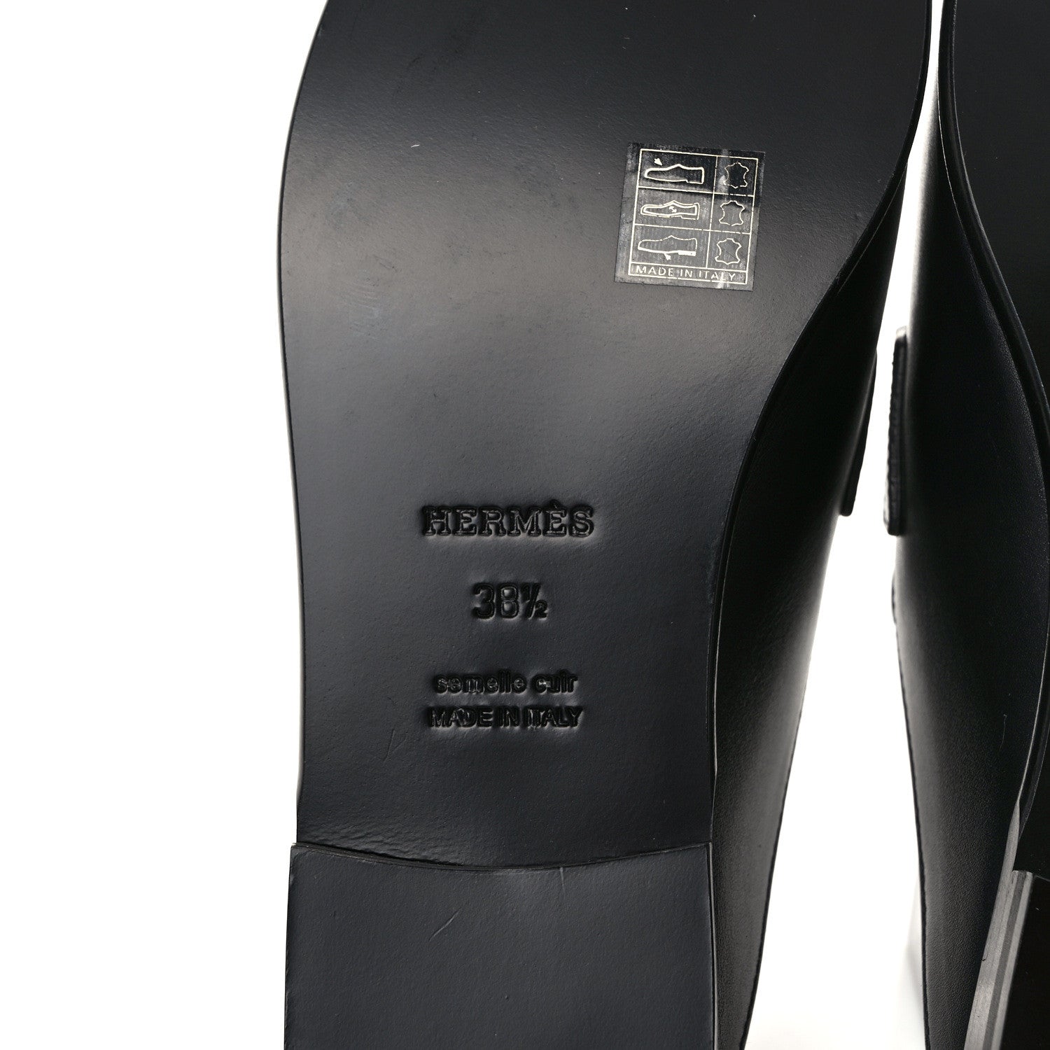 Hermes Calfskin Iota Mules 38.5 Black 6 of 8