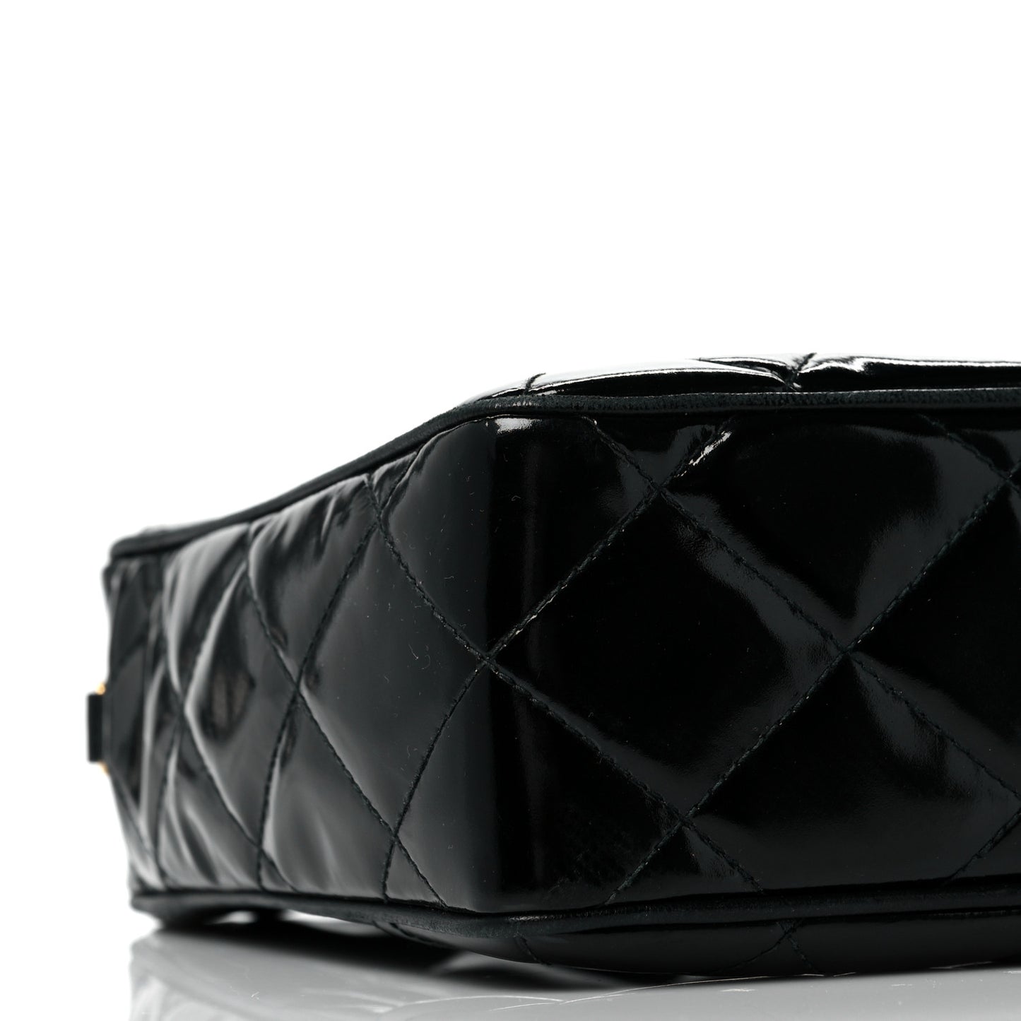 Patent Quilted Tassel Camera Case Black