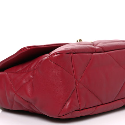 Chanel Lambskin Quilted Large Chanel 19 Flap Red 8 of 9