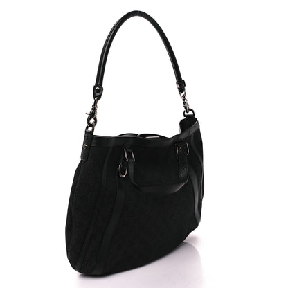 Gucci Monogram Medium Abbey Convertible Tote Black 3 of 10