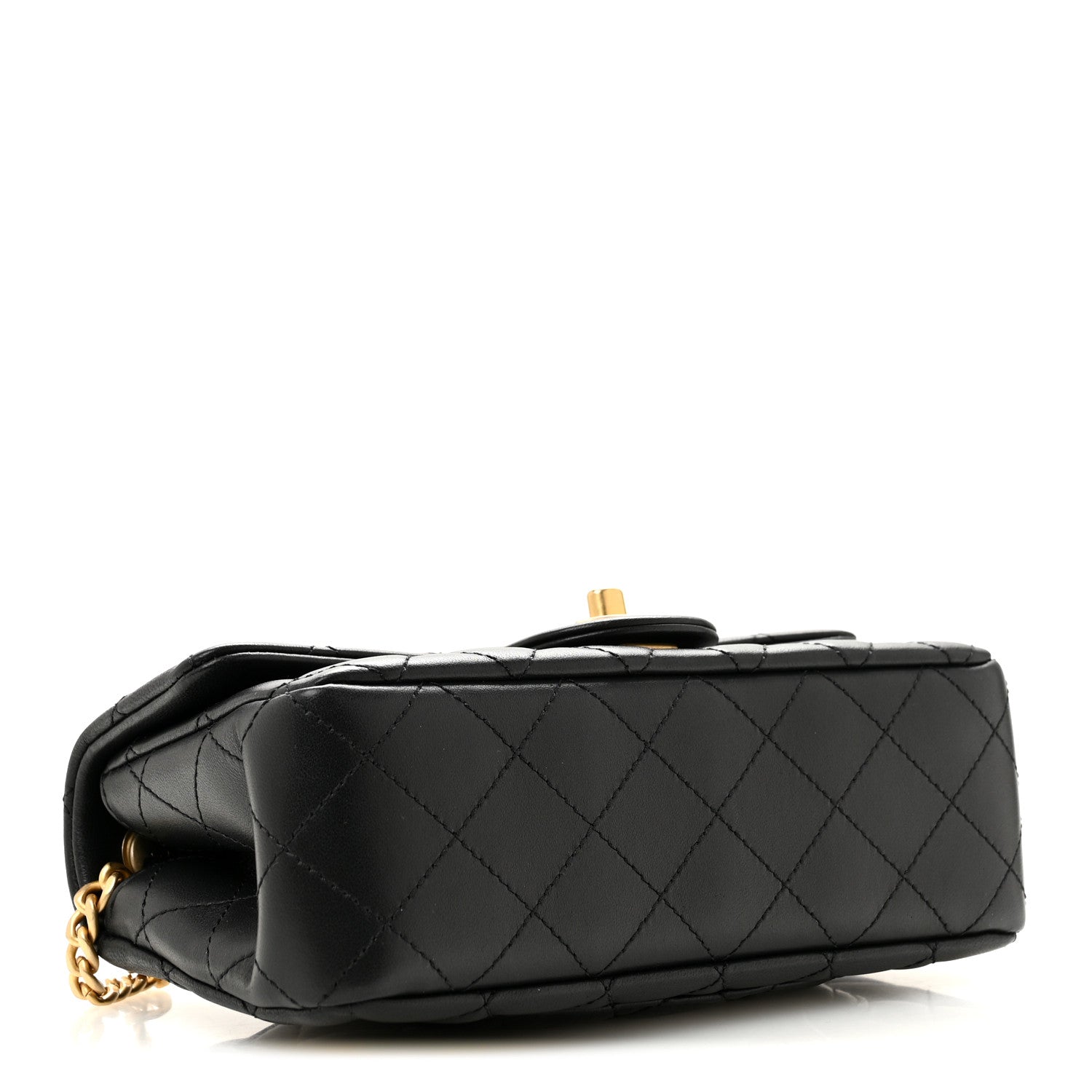 Chanel Lambskin Quilted Mini Rectangular Sweet Camellia Flap Black 4 of 10