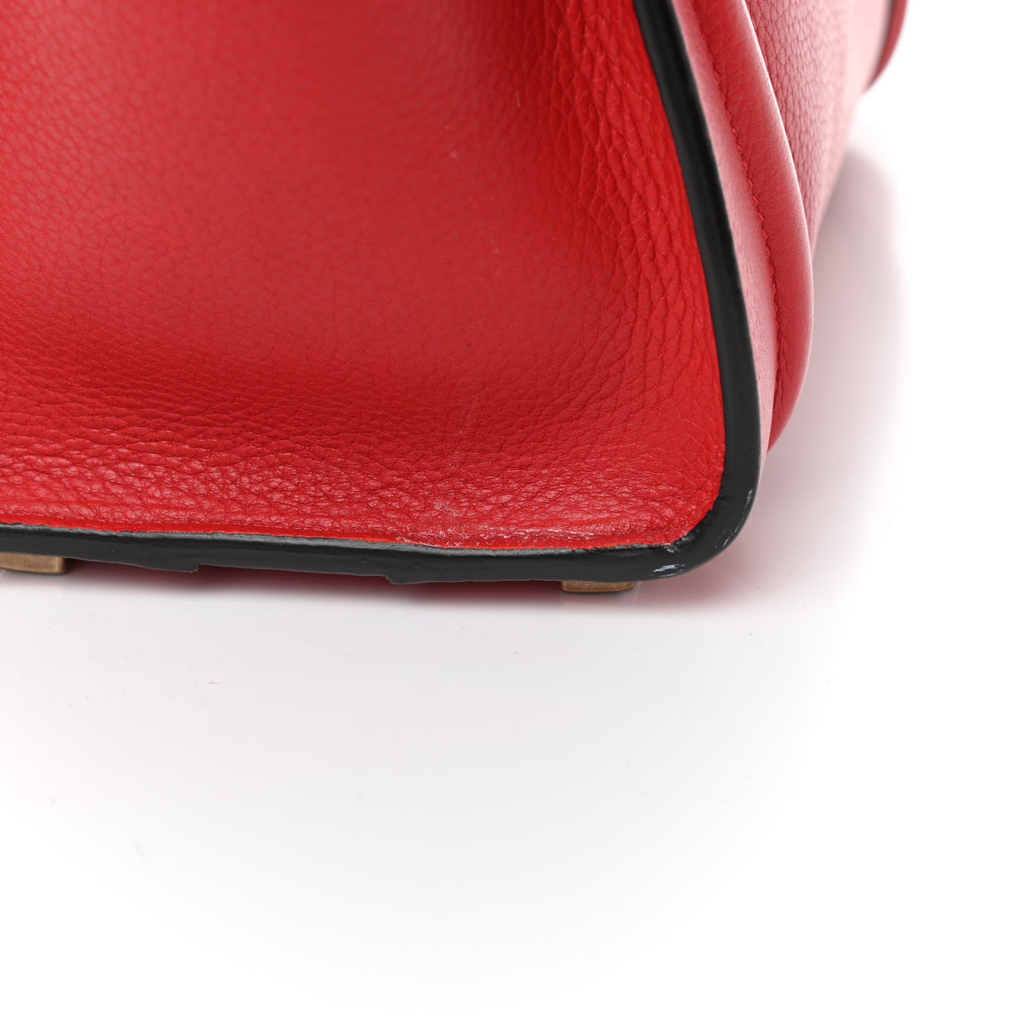 Celine Drummed Calfskin Micro Luggage Red 9 of 17
