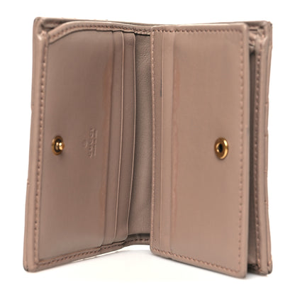 Gucci Calfskin Matelasse GG Marmont Card Case Wallet Porcelain Rose 5 of 12