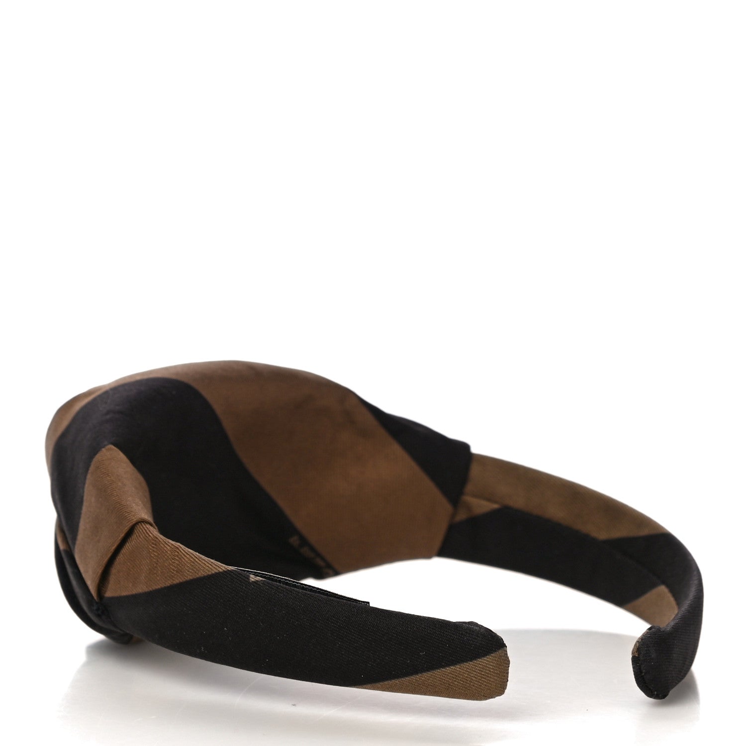 Fendi Silk Pequin Foulard Headband Tobacco 4 of 7