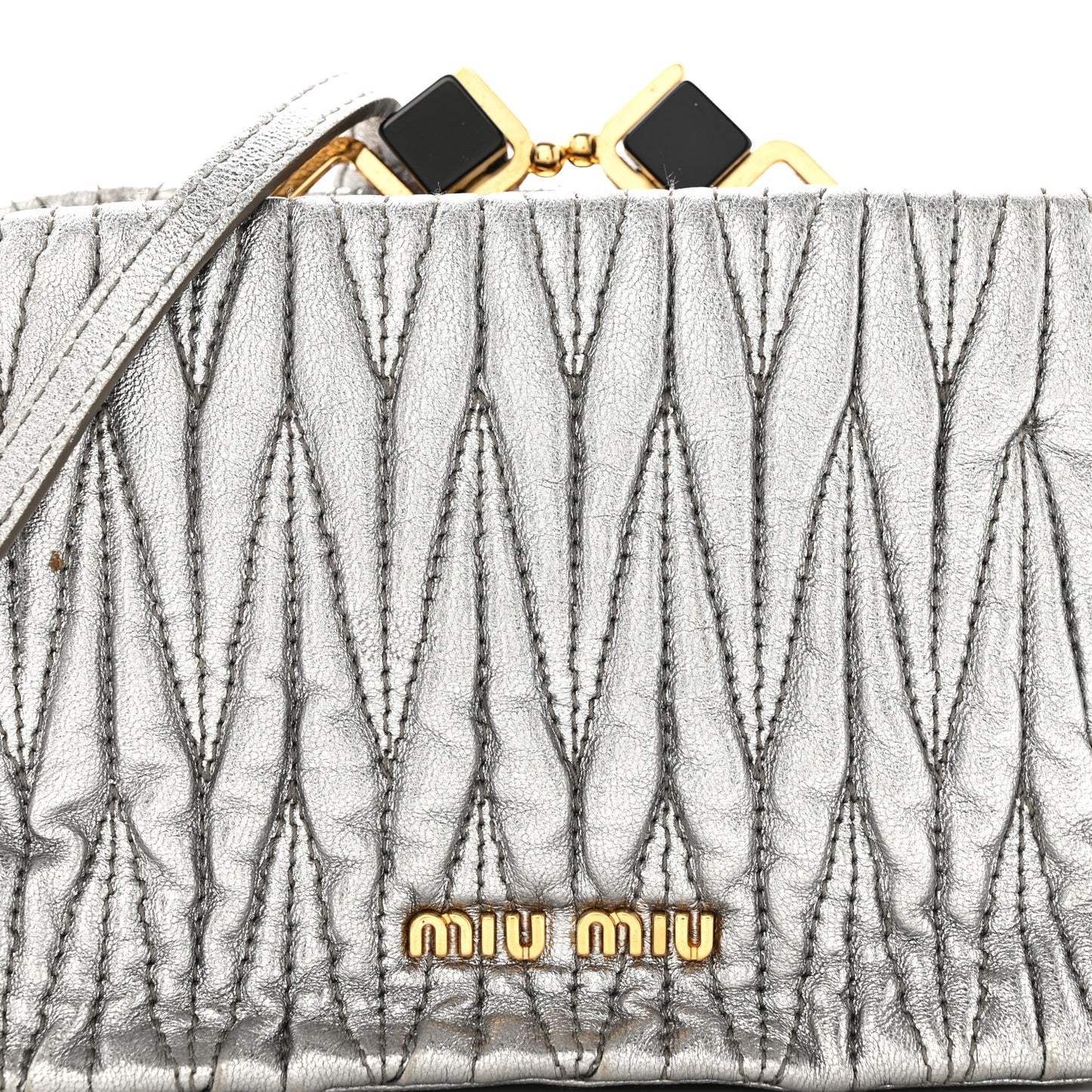 Metallic Matelasse Lux Mini Crossbody Tote Cromo