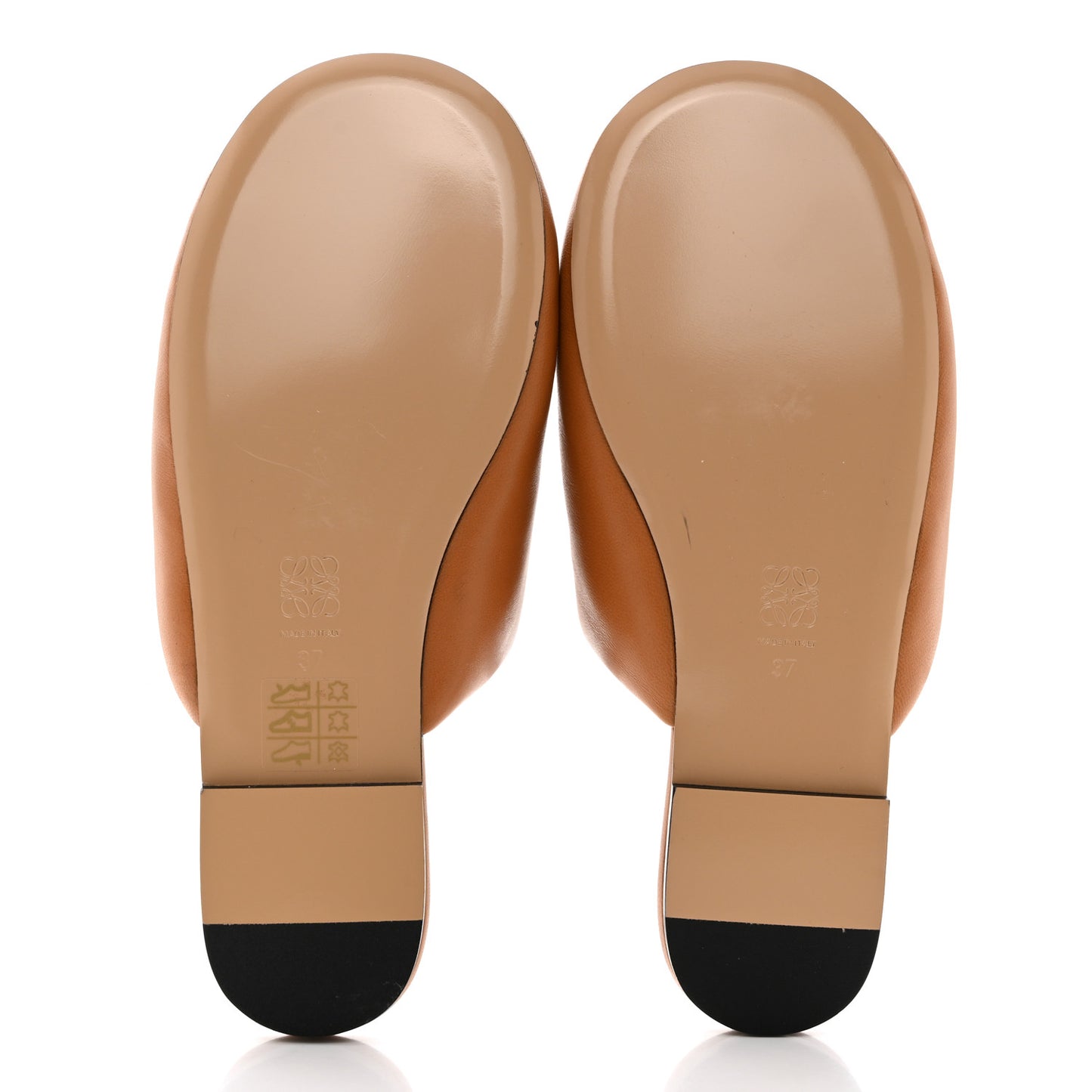 Lambskin Anagram Padded Mules 37 Warm Desert