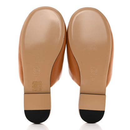 Loewe Lambskin Anagram Padded Mules 37 Warm Desert 6 of 7