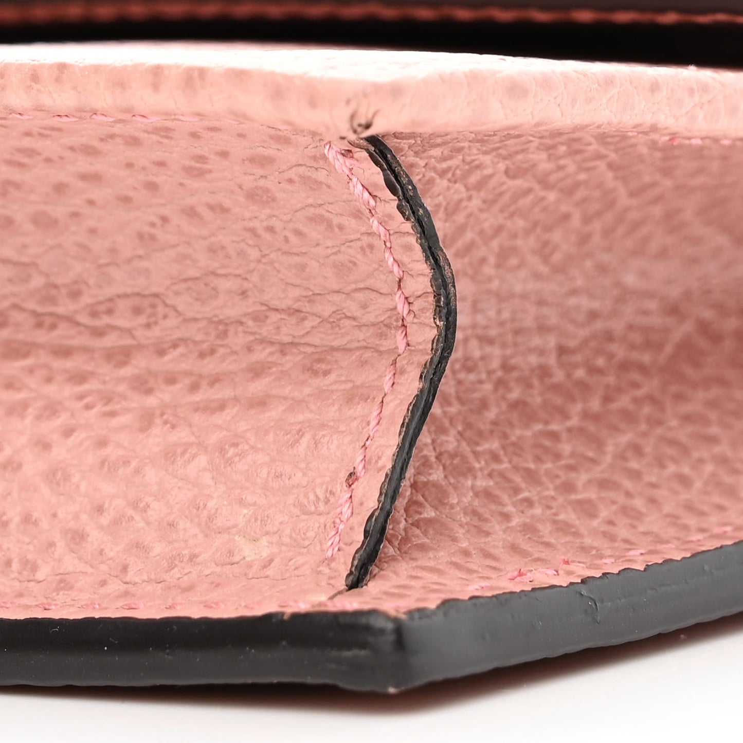 Dollar Calfskin Interlocking G Chain Wallet Soft Pink