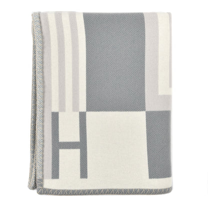 Hermes Wool Cashmere Ithaque Blanket Gris Perle 1 of 3