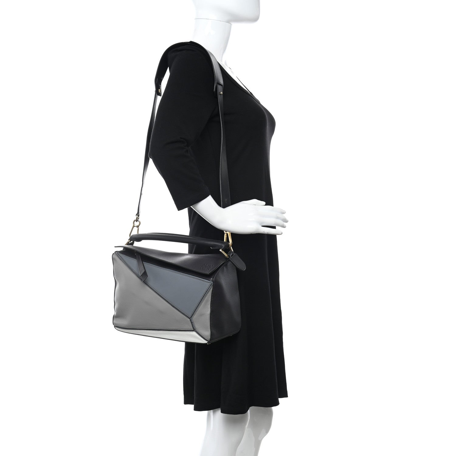Loewe Calfskin Medium Puzzle Bag Grey Multito 2 of 12