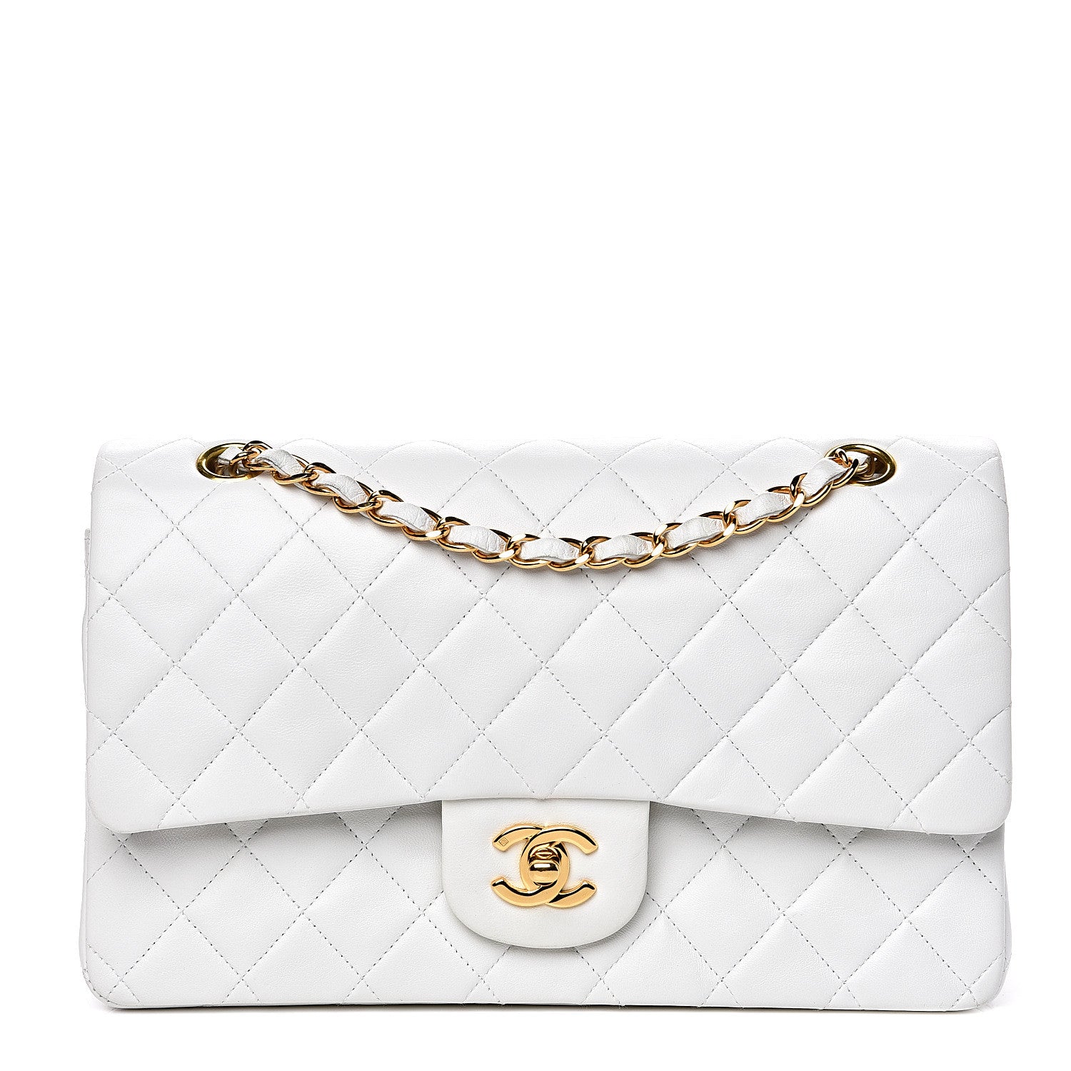 Chanel Lambskin Quilted Medium Double Flap White 1 of 18