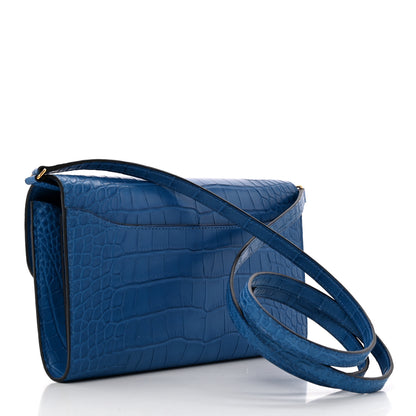 Hermes Matte Alligator Constance Long Wallet To Go Bleu Zellige 3 of 13