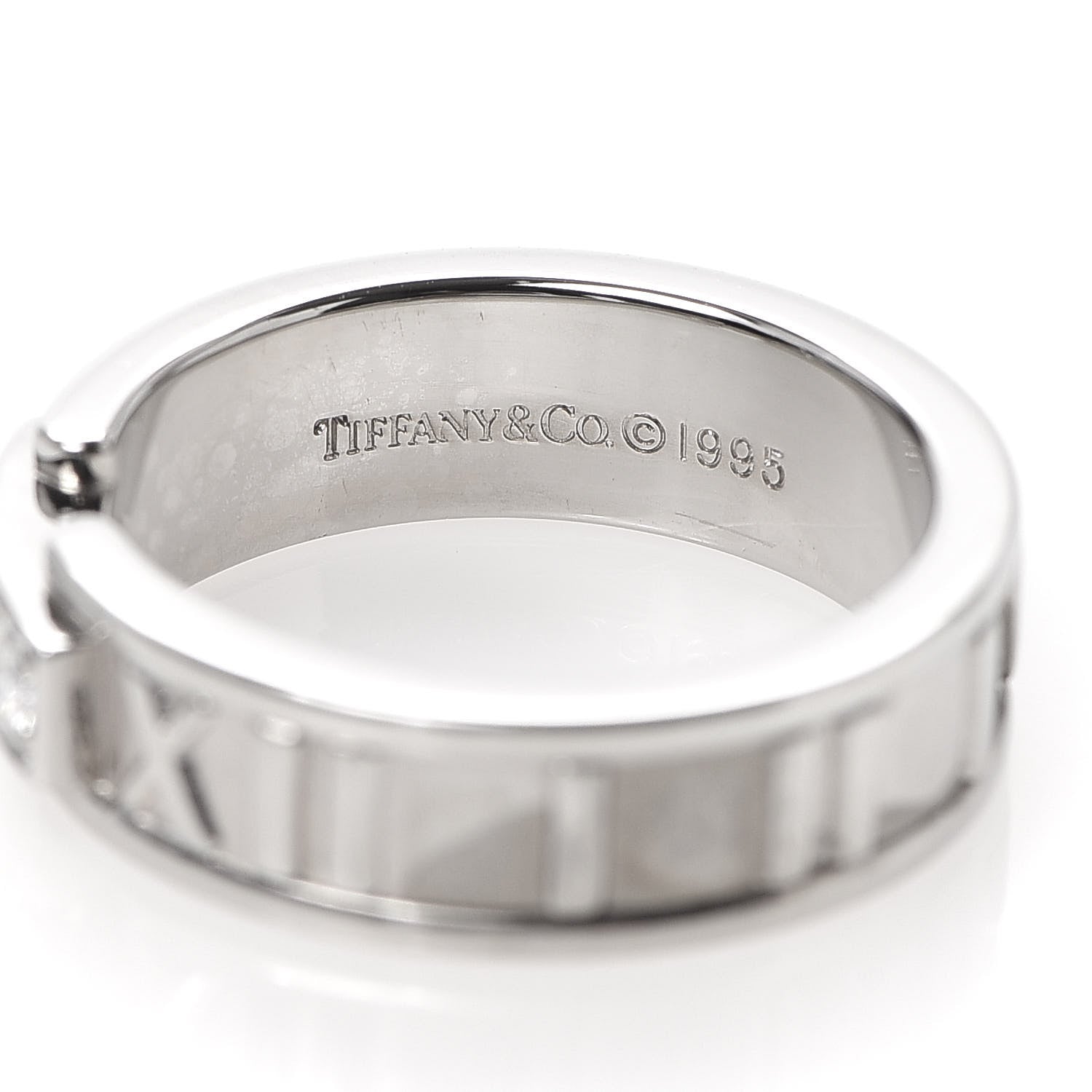 Tiffany 18K White Gold Diamond Atlas Ring 49 4.75 6 of 6