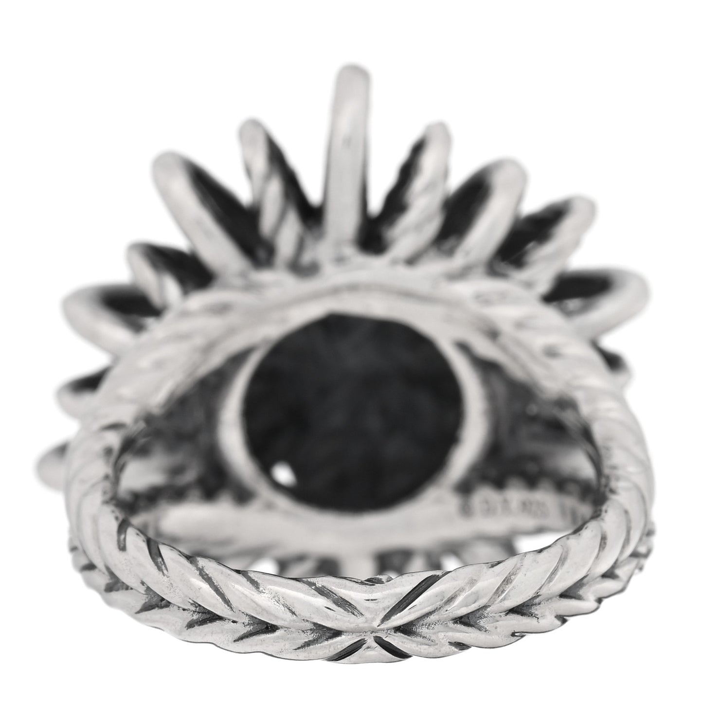 Sterling Silver Diamond 25mm Starburst Ring 57 8