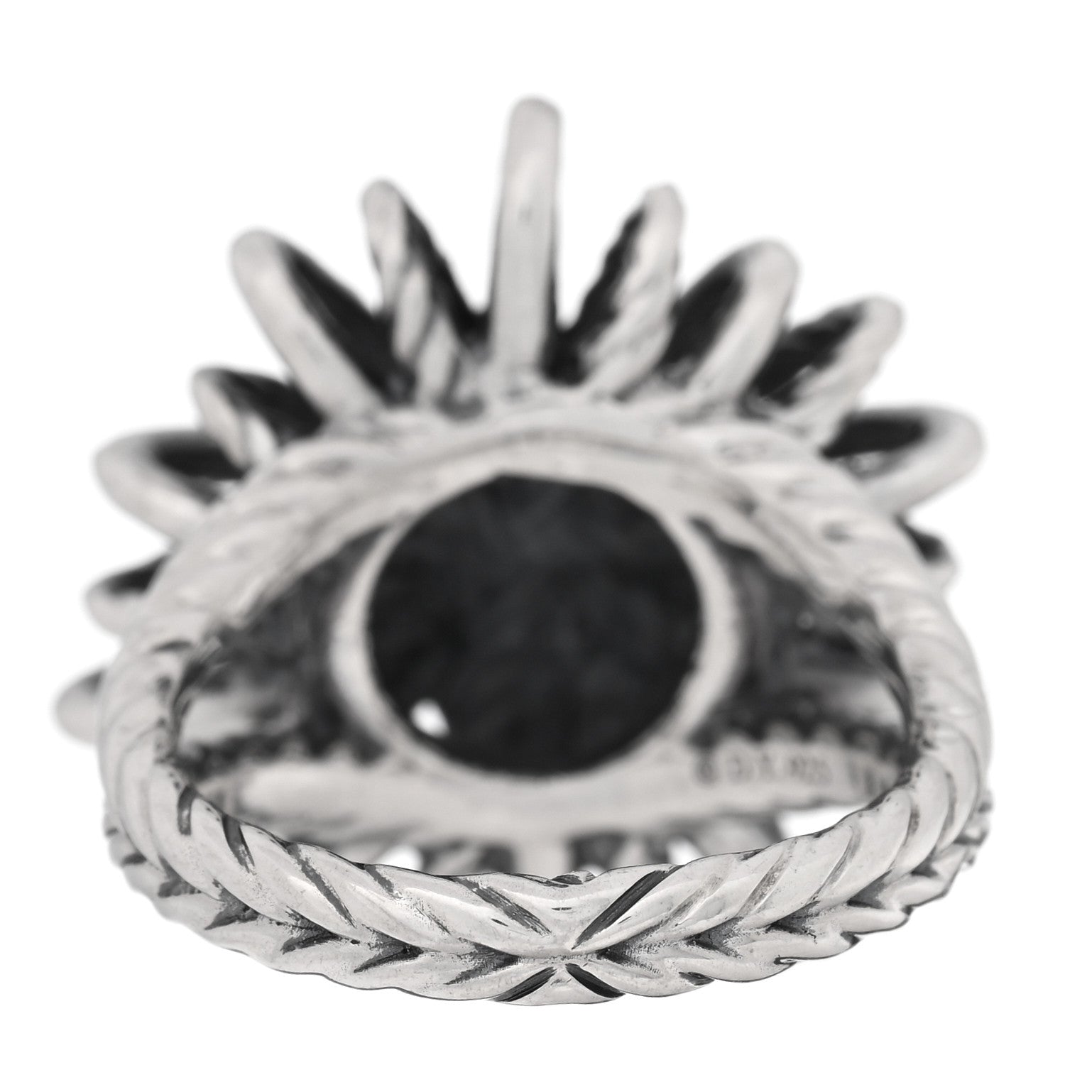 David Yurman Sterling Silver Diamond 25mm Starburst Ring 57 8 3 of 4