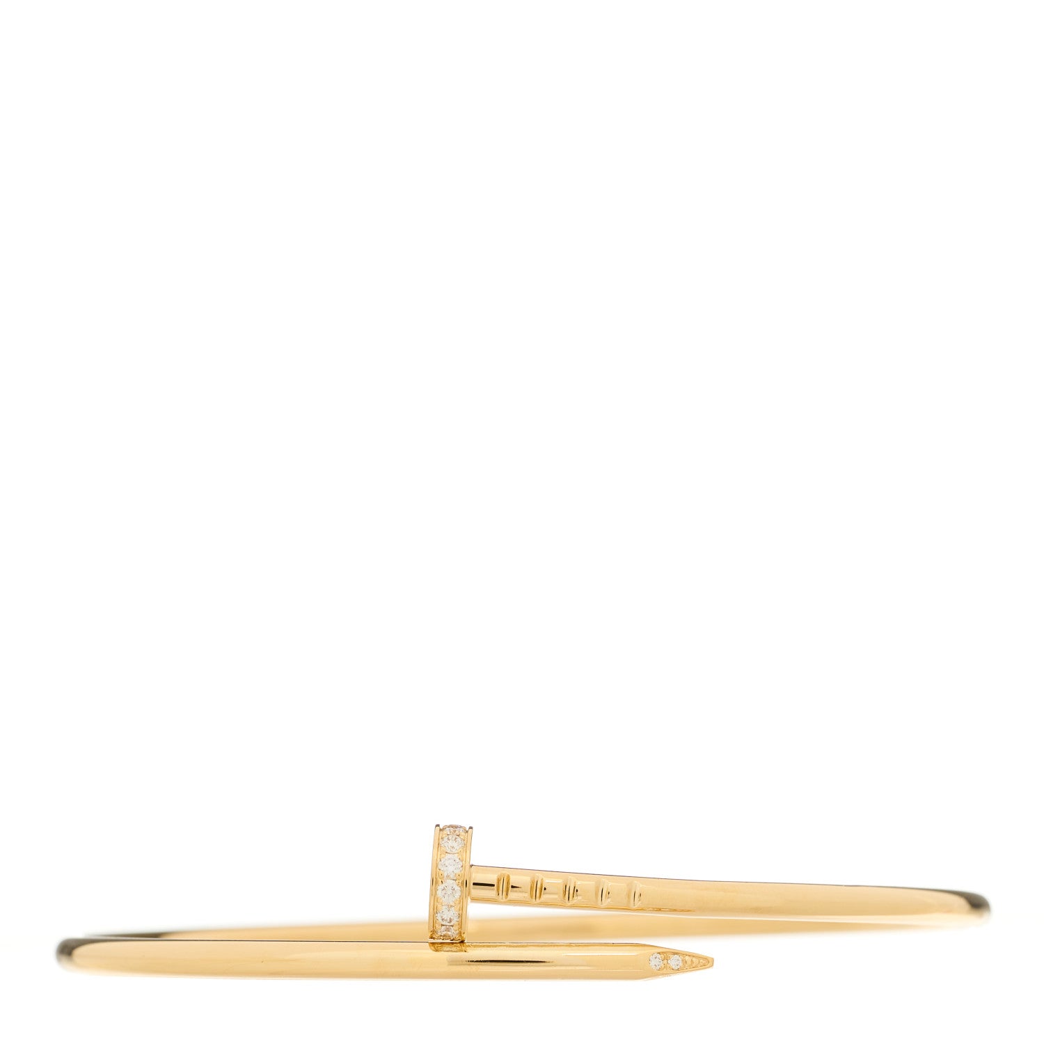 Cartier 18K Yellow Gold Diamond Small Juste Un Clou Bracelet 17 1 of 6