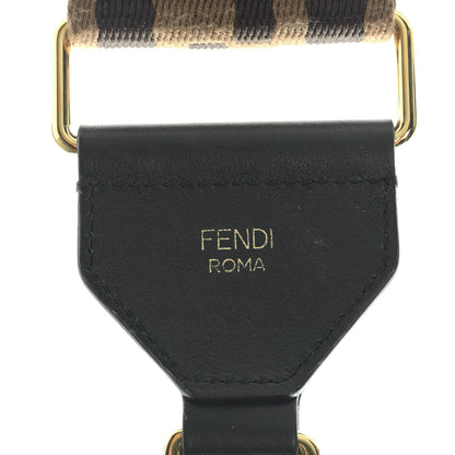 Fendi Ribbon Vitello Seta FF 1974 Adjustable Strap You Fango Marrone Black 3 of 5