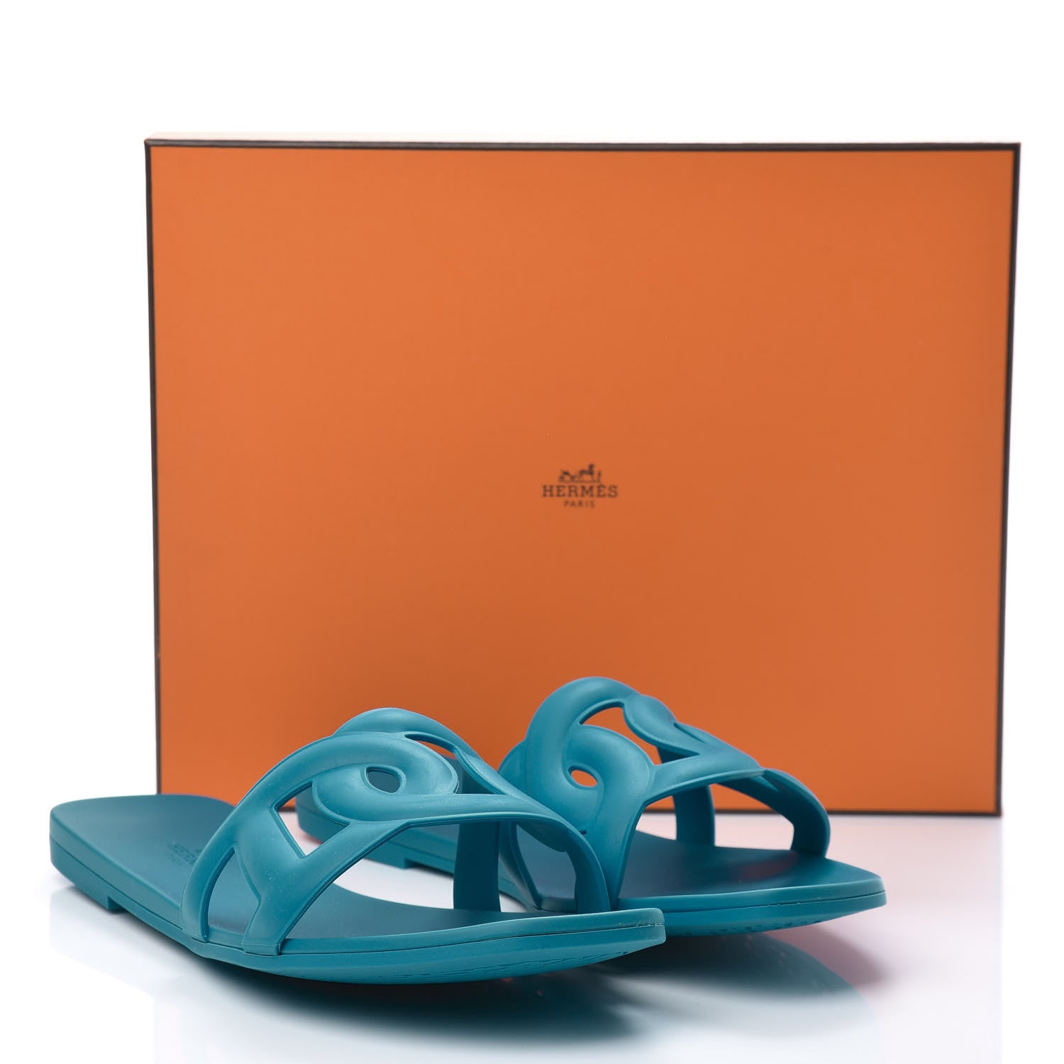 Hermes Rubber Aloha Sandals 40 Bleu Vif 8 of 8