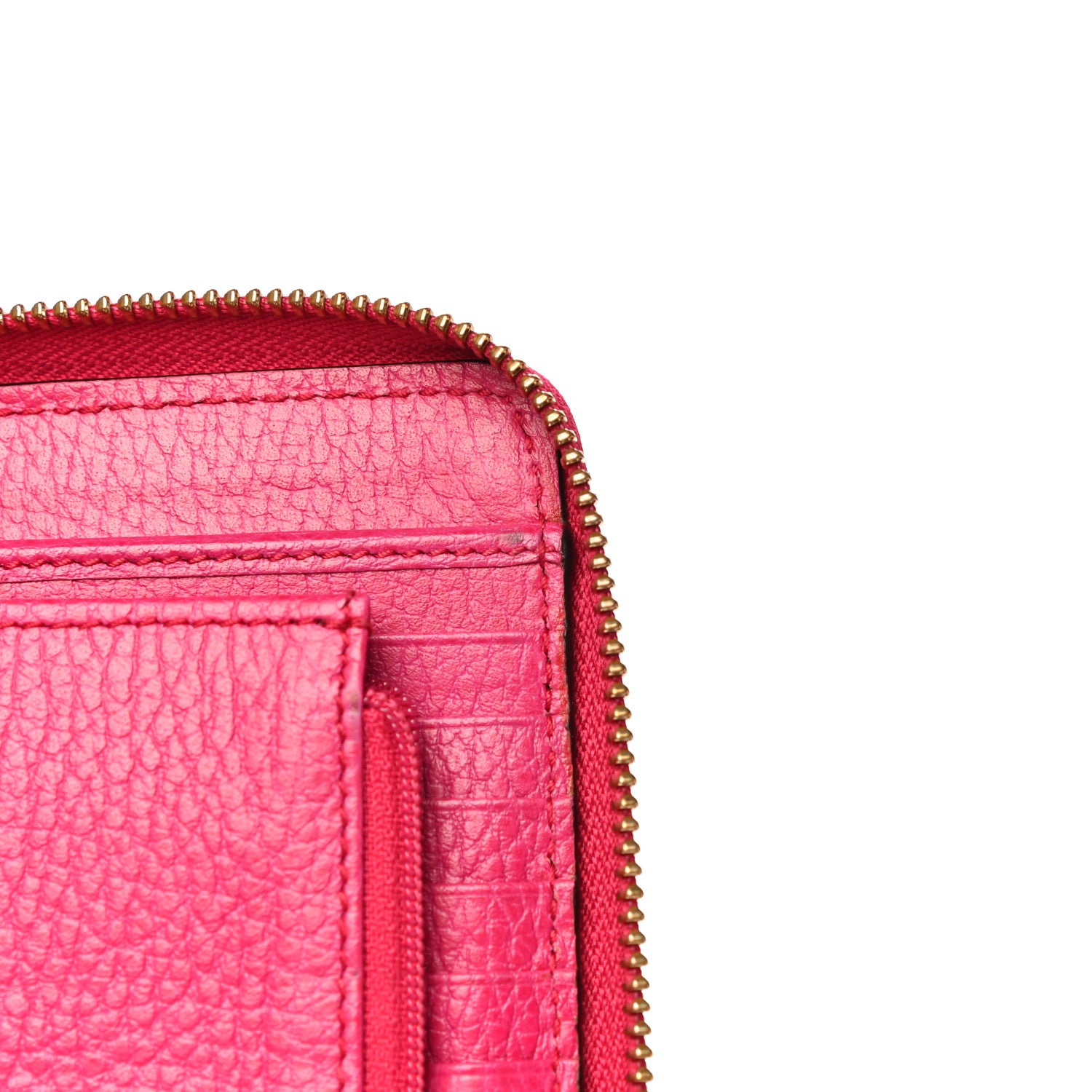 Gucci Pebbled Calfskin Zip Around Wallet Pink 14 of 20