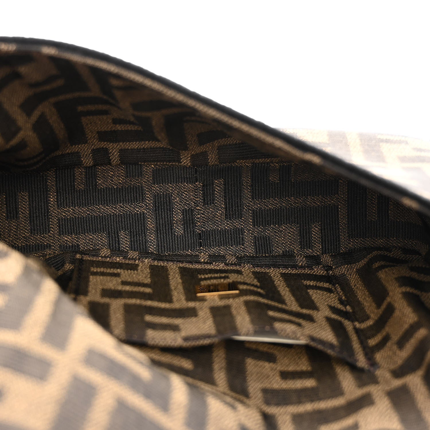 Fendi Fabric Jacquard FF 1974 Mini Baguette Tobacco Moro Black 5 of 9