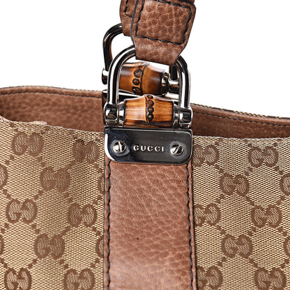 Gucci Monogram Medium Bamboo Bar Tote Brown 10 of 10