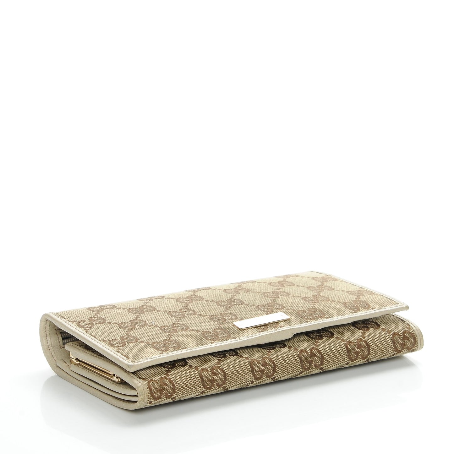Monogram Metal Bar Continental Flap Wallet Off White
