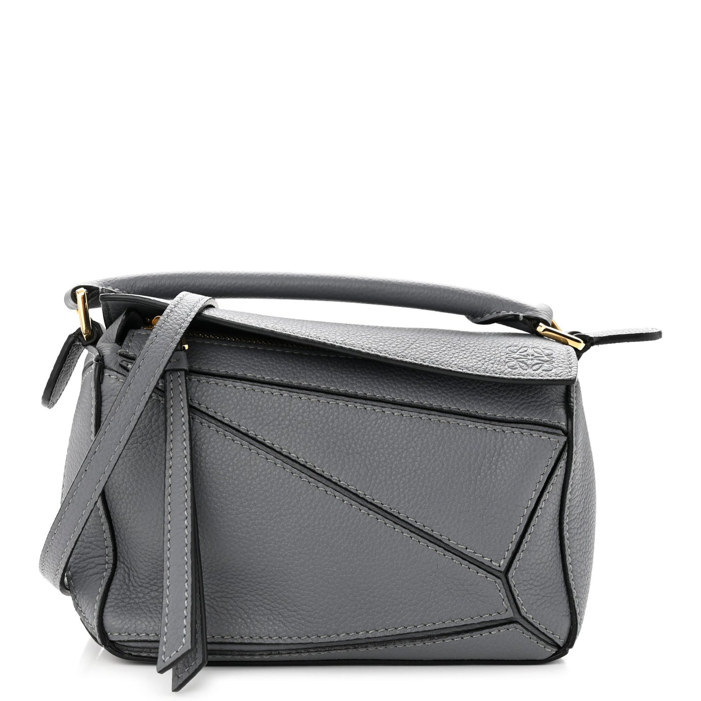 Calfskin Mini Puzzle Bag Asphalt Grey