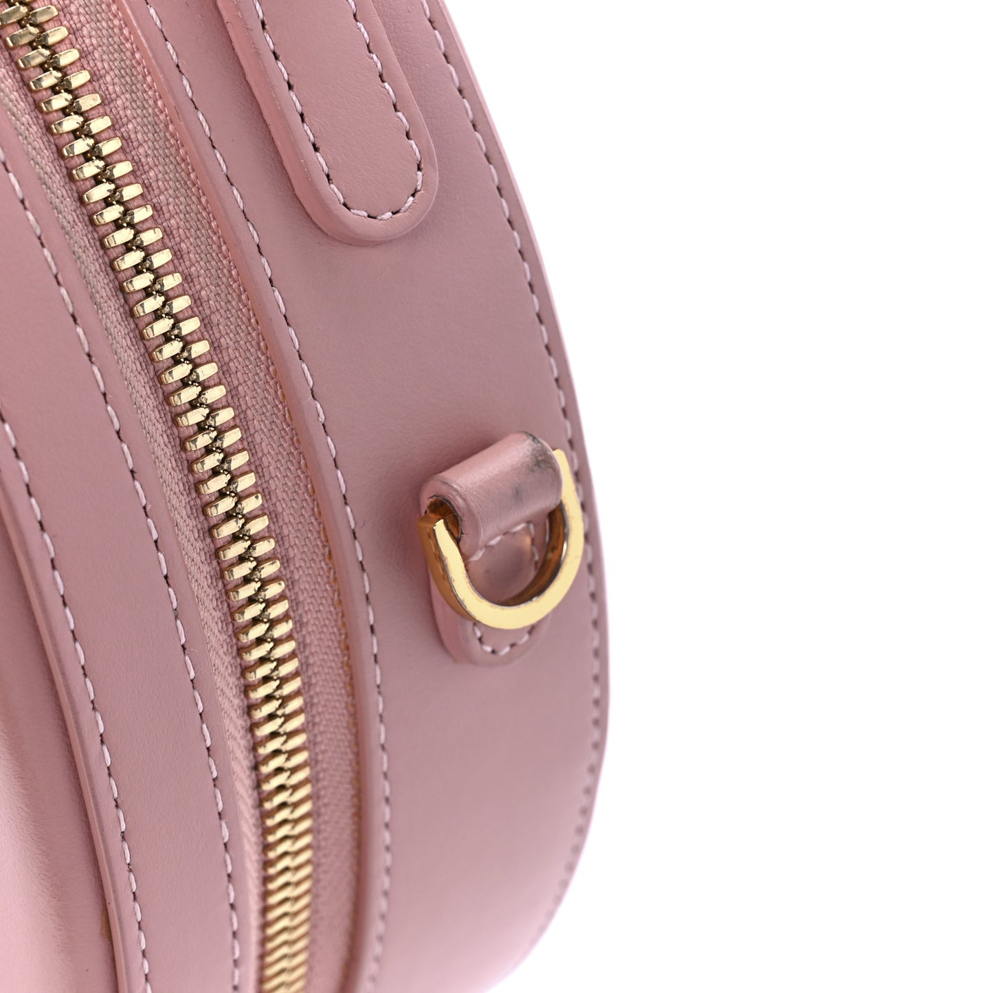 Calfskin Circle Crossbody Bag Light Pink