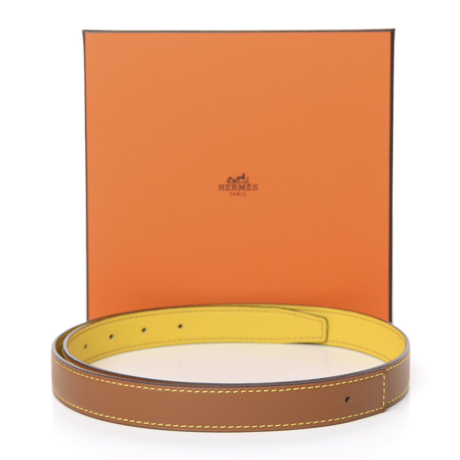 Hermes Swift Epsom 24mm Belt Strap 90 Lime Sesame 6 of 6