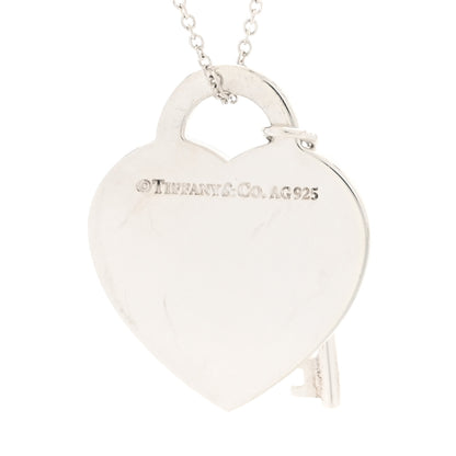 Tiffany Sterling Silver Mom Heart Tag Key Pendant Necklace 4 of 7