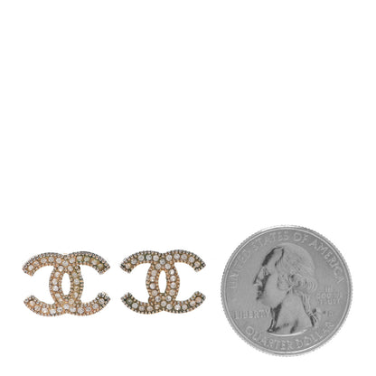 Chanel Crystal Mini Timeless CC Earrings Silver 2 of 4