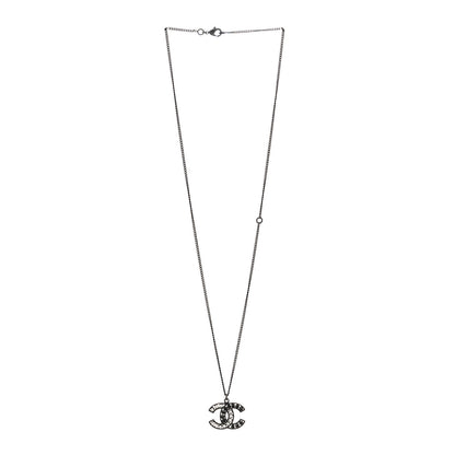 Chanel Ruthenium Crystal CC Necklace Black 3 of 5