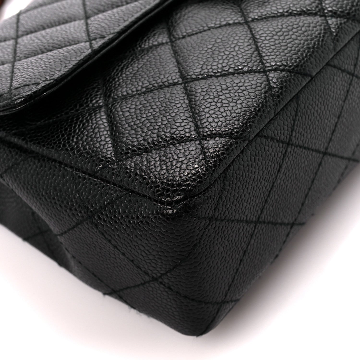Chanel Caviar Quilted Tortoise Medium Single Flap Black 10 of 11