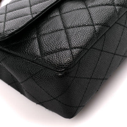 Chanel Caviar Quilted Tortoise Medium Single Flap Black 10 of 11