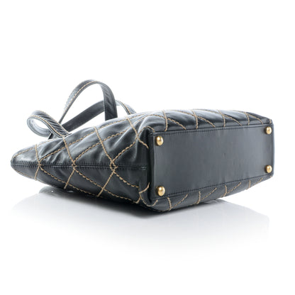 Chanel Calfskin Contrast Stitch Surpique Tote Black 4 of 8