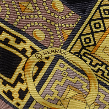 Hermes Silk Colliers de Chiens Scarf 90 Jaune 5 of 6