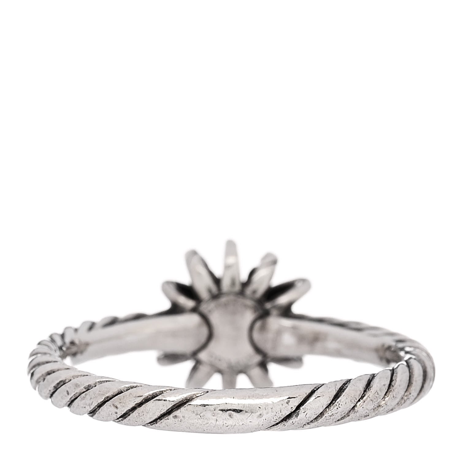 David Yurman Sterling Silver Diamond Petite Starburst Ring 53 6.5 4 of 5