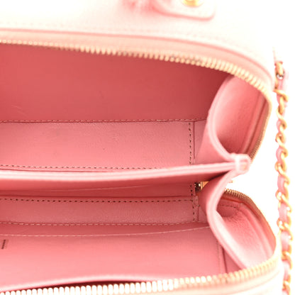 Chanel Caviar Quilted Small CC Filigree Vanity Case Rose Pink 5 of 14